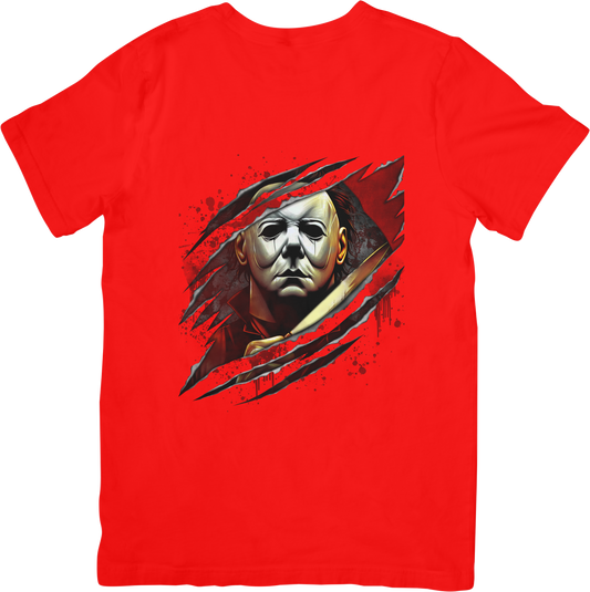Slasher Vibes Tee – Horror Mask Graphic T-Shirt