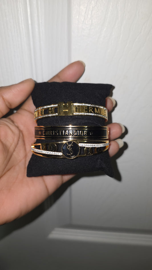 Black and Gold Set Bracelet